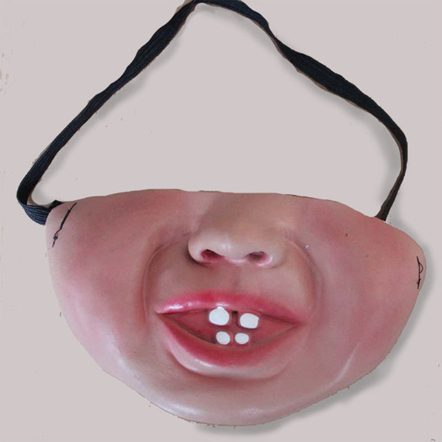 Latex clown mask for adults, scary half-face cosplay mask for Halloween parties and masquerades, designed by eprolo.