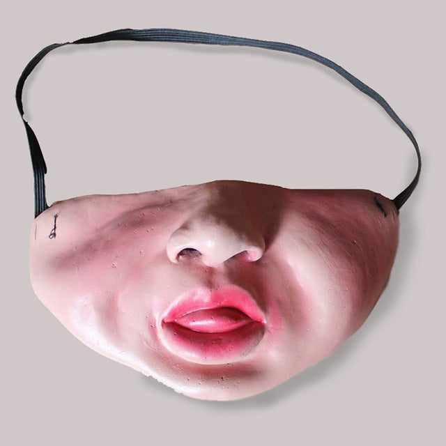 Eprolo funny adult clown latex mask with scary half-face design for Halloween cosplay and costume parties.