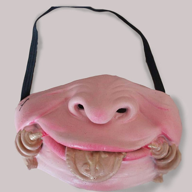Latex clown mask for adults with scary half-face design, suitable for Halloween costumes and masquerade parties by eprolo.