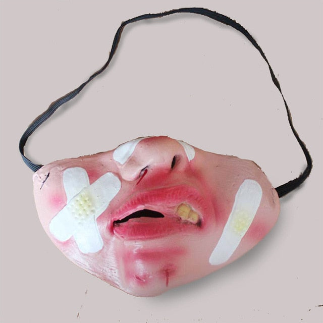 Eprolo funny adult latex clown mask with scary half-face design, ideal for Halloween parties and cosplay costumes
