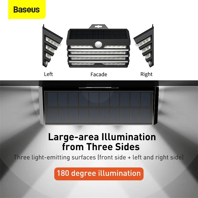 Baseus LED Solar Light Outdoor Solar Garden Lights Motion Sensor Wall Lamp Waterproof Solar Powered Garden Landscape Lawn Lamp - American Smart