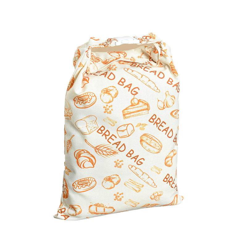Reusable beeswax bread bags made of cotton with natural beeswax lining, ideal for freezer and fridge storage.