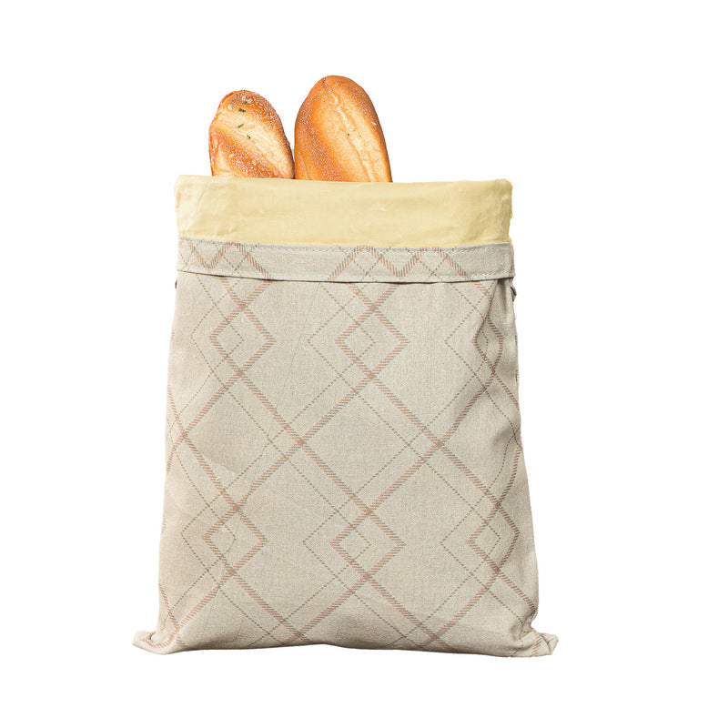 Reusable beeswax bread bags by eprolo, natural beeswax-lined cotton storage bags for fridge and freezer bread preservation.