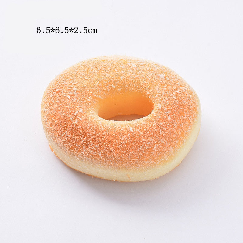 Eprolo squishy food toy set with bread, toast, and donuts, soft slow-rising stress relief toys for desktop decoration and teasing.