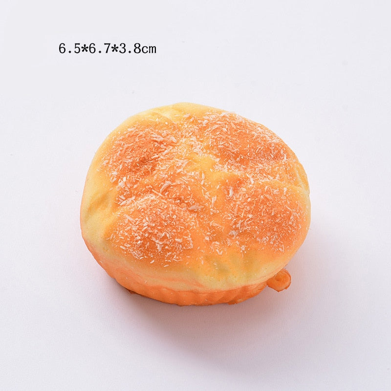 Eprolo squishy food toy set featuring realistic bread, toast, and donuts for stress relief and desktop decoration.