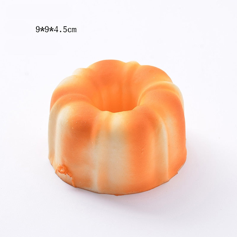 Eprolo squishy food toy set with bread, toast, and donuts, featuring slow rising stress relief and desktop decoration.