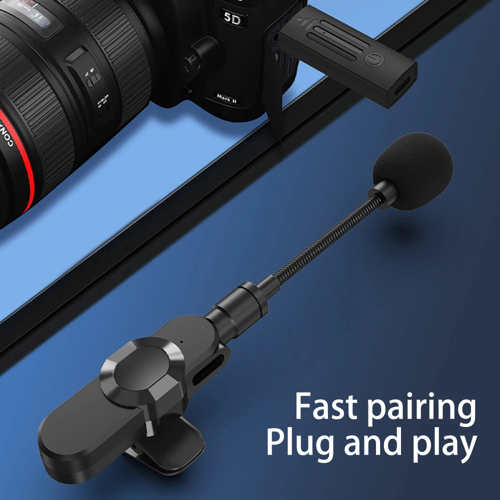 eprolo K35D wireless microphone with 3.5mm collar clip, teacher classroom bee amplifier and extended video receiver in use