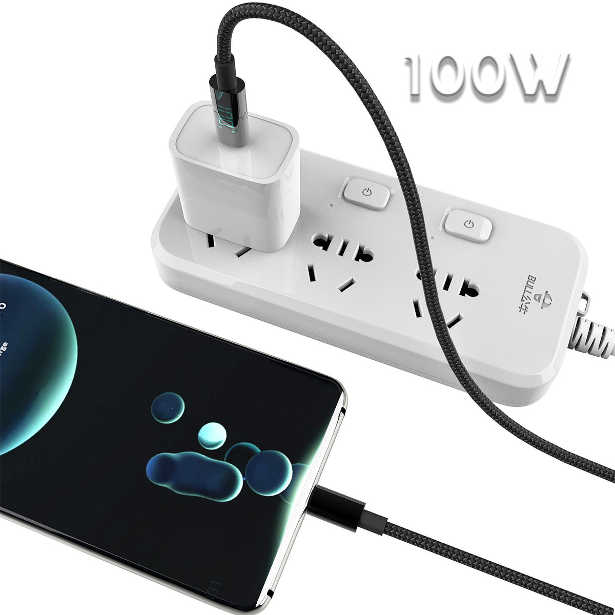 Eprolo 100W digital fast charging Type-C braided data cable, 1.2m length, compatible with 66W fast charging devices.