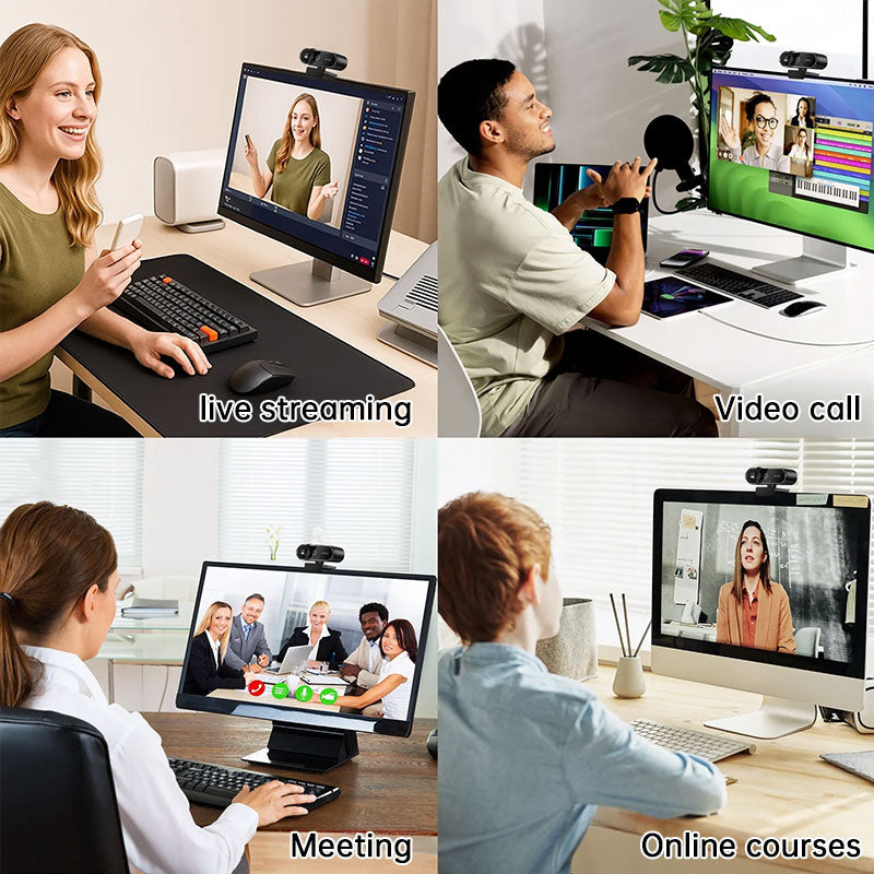 eprolo Mini 4K USB webcam with built-in mic, auto focus, HD video for PC and laptop, suitable for conference calls and video chats