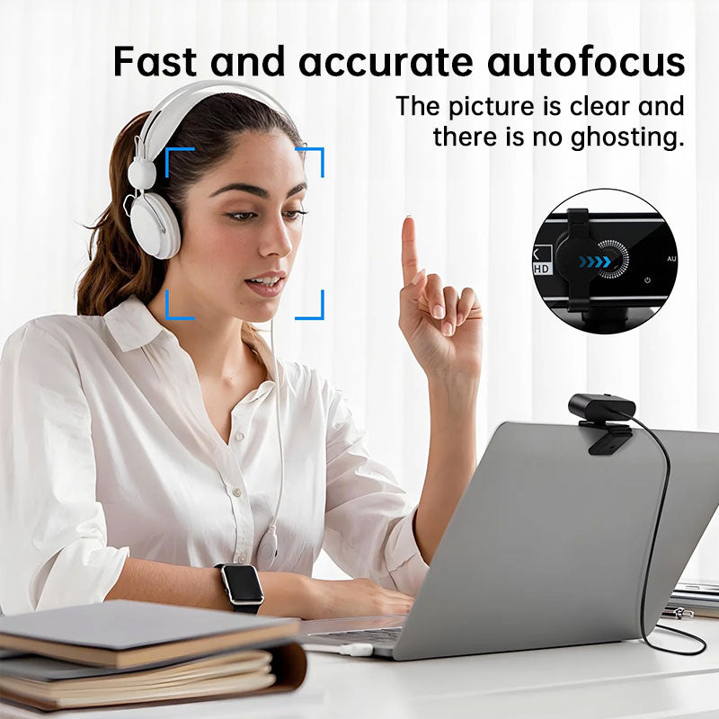 Eprolo Mini 4K USB webcam with built-in mic, auto focus, HD resolution, ideal for PC and laptop video calls and conference use.