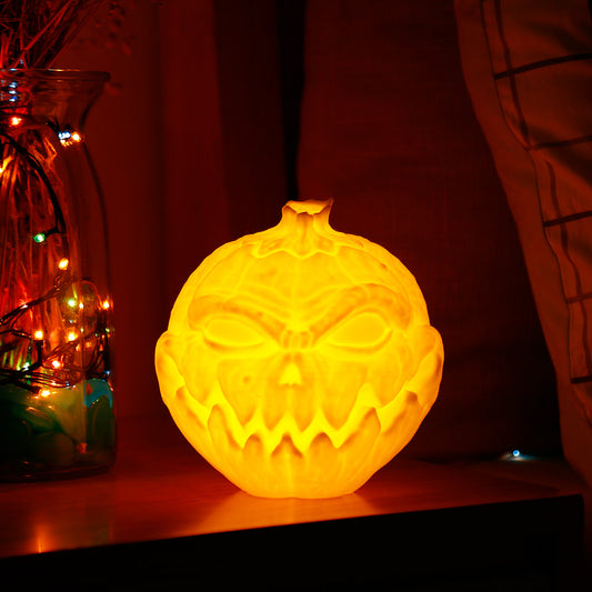 Eprolo 3D printing devil pumpkin face night lamp with Halloween spooky design, ideal for festive decoration and ambient lighting.