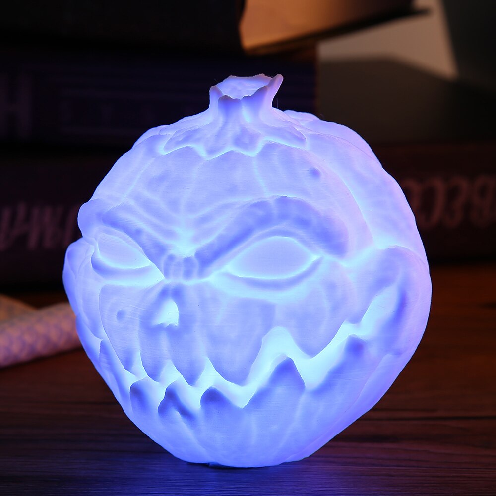 Eprolo 3D printing devil pumpkin face night lamp with Halloween-themed spooky design, ideal for Halloween decoration and lighting.
