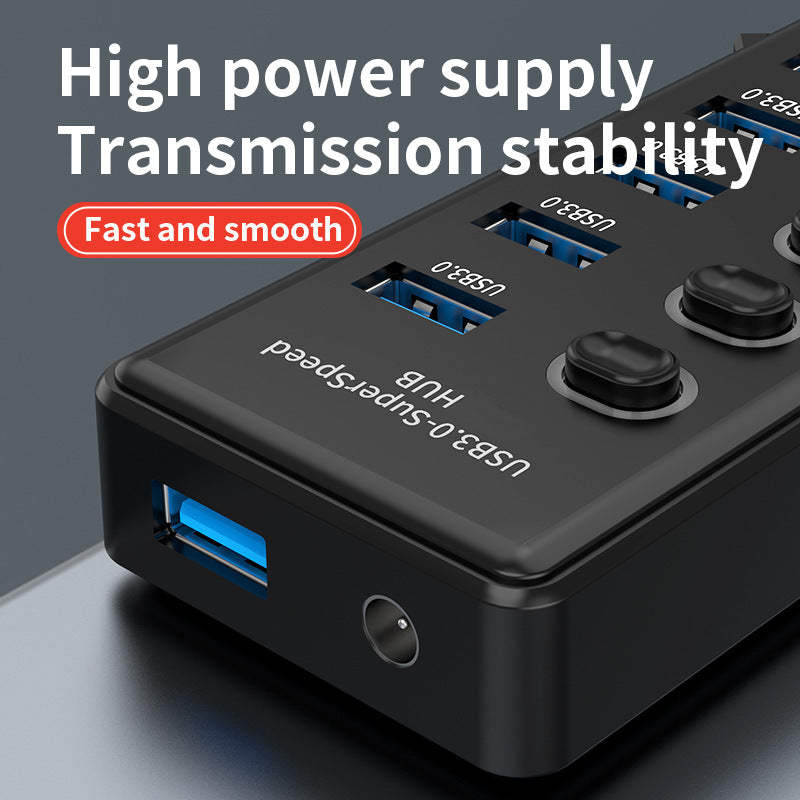 eprolo 3.1 Gen2 HUB3.0 laptop expansion dock with multiple ports and device connections, shown connected to a laptop.
