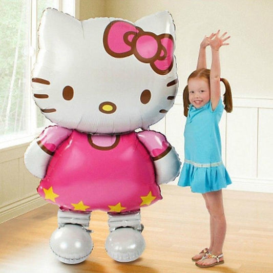 Large Hello Kitty foil balloon, 116x68cm, with cartoon design, perfect for birthday or wedding party decoration, inflatable air balloon.