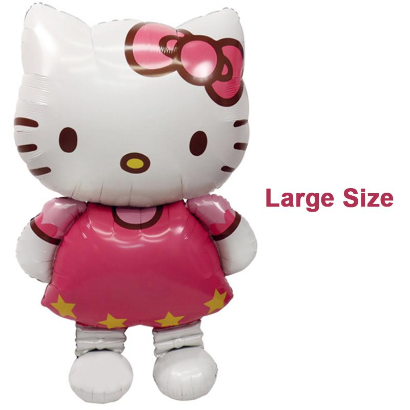 Large Hello Kitty foil balloon, 116x68cm, and medium cartoon wedding birthday inflatable air balloon, colorful party decoration by eprolo.