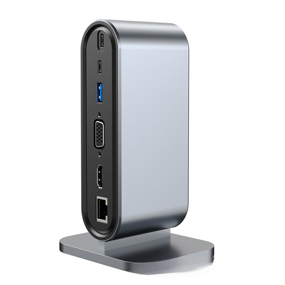 Eprolo 12-inch USB-C docking station with multiple interfaces in vertical design, compatible with Apple, Huawei, and Mac devices.