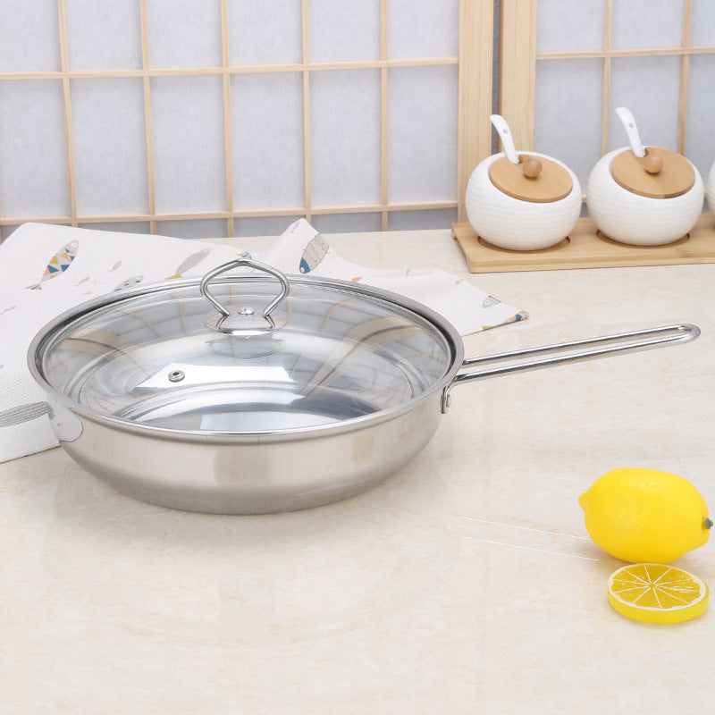Eprolo 18-piece stainless steel cookware set with soup pots, frying pans, and cutlery, including 16-26cm pots for household kitchen use