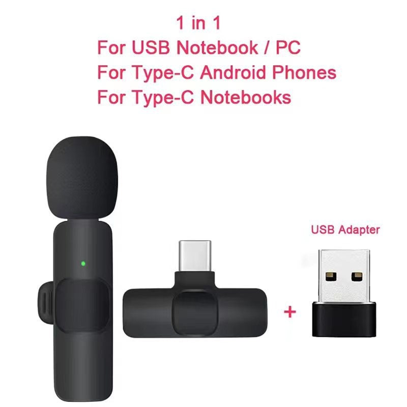 eprolo wireless lavalier microphone K1K9J13 for live broadcasting, shown clipped to clothing with compact design
