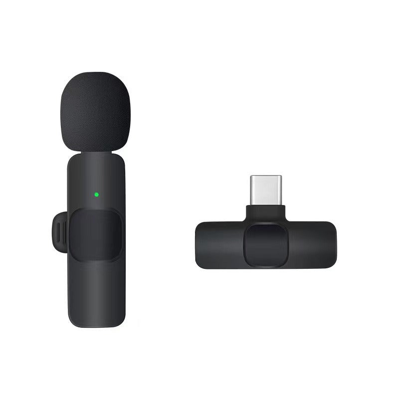 Wireless lavalier microphone by eprolo, compact design with one-to-two live broadcasting capability, ideal for hands-free audio recording.