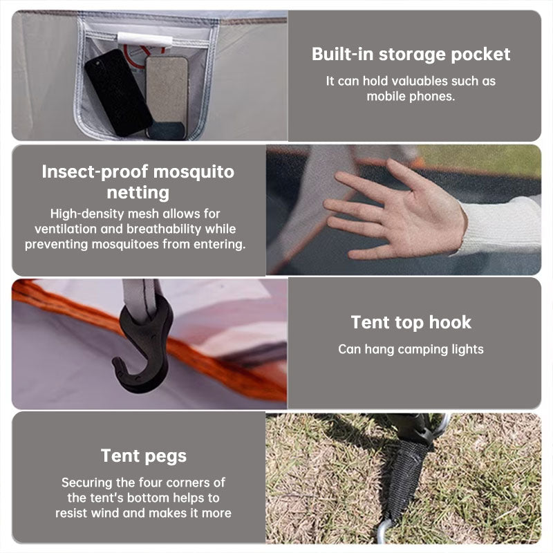 eprolo double-layer family camping tent for 3-12 persons, waterproof, windproof, UV resistant, suitable for outdoor hiking and camping.