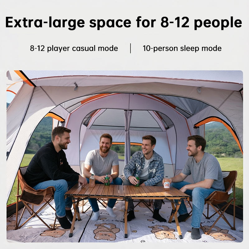 eprolo double-layer family camping tent with two bedrooms, waterproof and windproof for outdoor hiking and camping adventures