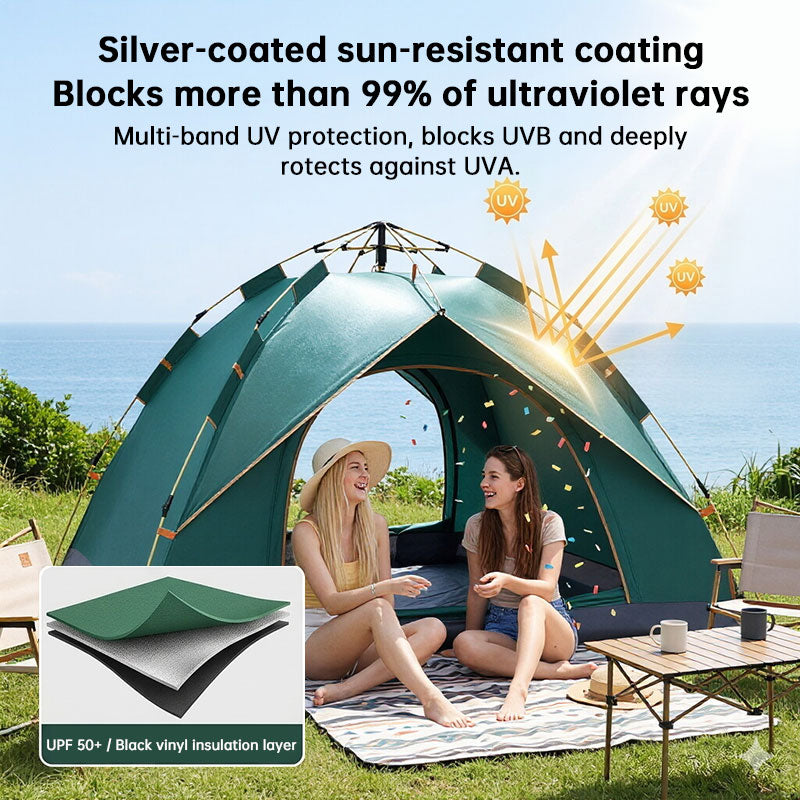 Eprolo double-layer family camping tent with two bedrooms, waterproof and UV resistant, suitable for outdoor hiking and camping.
