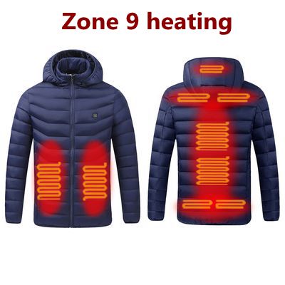 Men's eprolo winter warm USB heating jacket with hood, waterproof heated clothing featuring smart thermostat and pure color design.