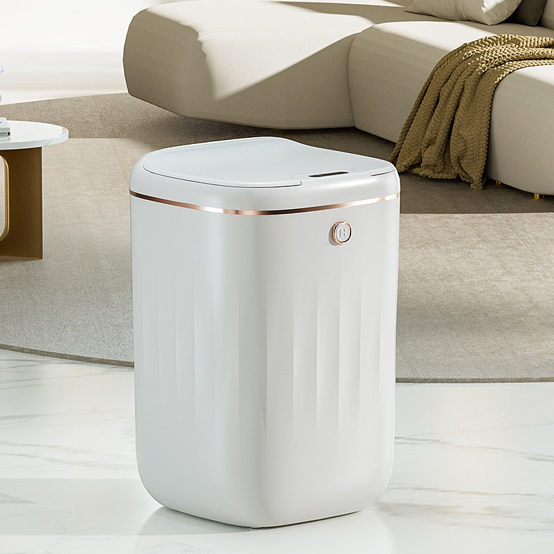 Xiaomi white luxury intelligent sensor garbage can with touch-free lid, silent slow drop design for kitchen and living room use