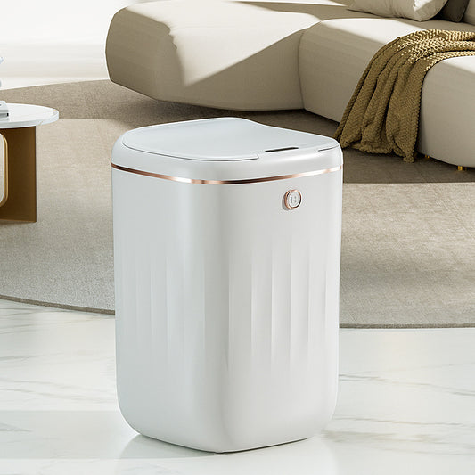 Xiaomi white luxury intelligent sensor garbage can with touch-free lid, silent slow drop design for kitchen and living room use