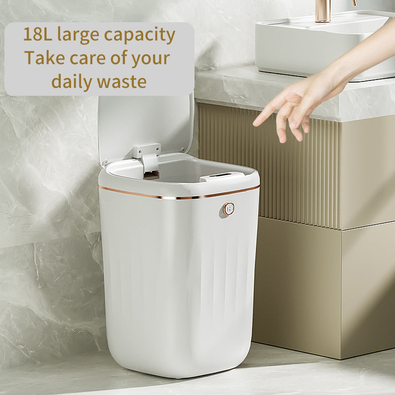 Xiaomi White Light luxury intelligent sensor garbage can with touch-free lid, suitable for kitchen, living room, and home use.