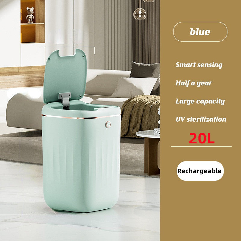 Xiaomi white luxury sensor garbage can with touch-free open lid, sleek design, ideal for living room or kitchen use