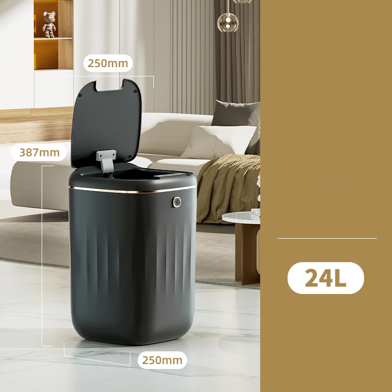 Eprolo intelligent sensor automatic garbage can with touchless lid opening and sleek stainless steel design.