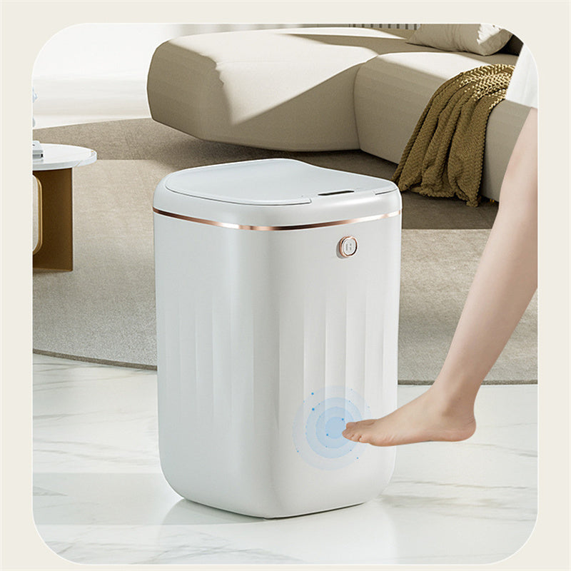 eprolo intelligent sensor garbage can with automatic lid opening and modern design, showcasing sleek exterior and sensor technology