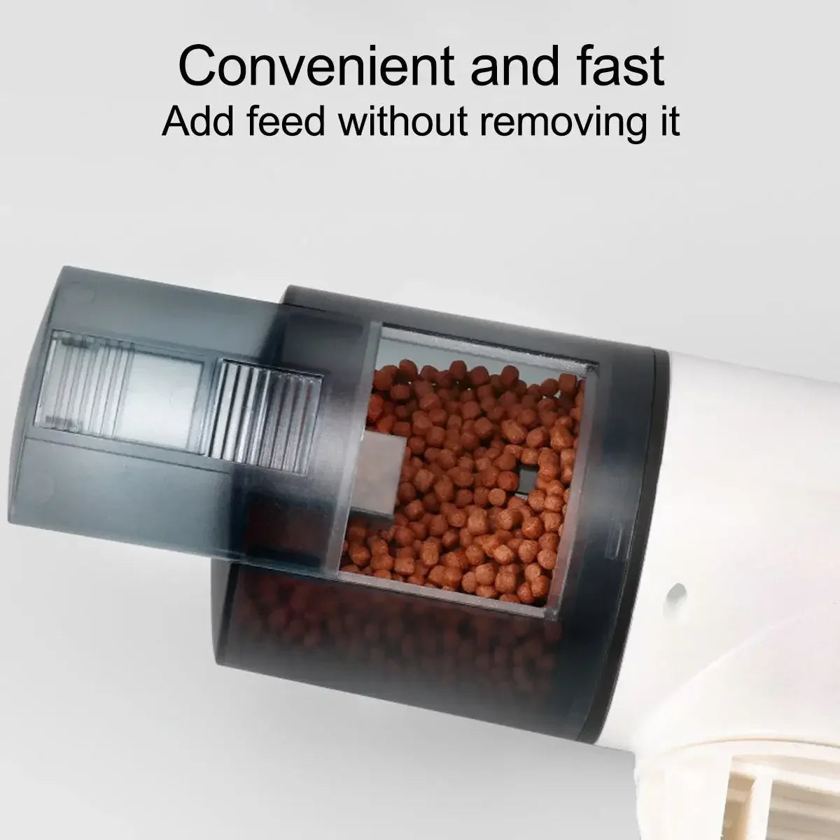Eprolo automatic fish tank feeder for koi and goldfish, with small and large capacity, timed feeding system in a clear design
