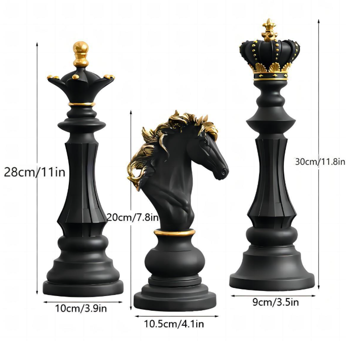 Eprolo chess resin ornaments including king, queen, warhorse, and chessboard wine cabinet home decor decor pieces.