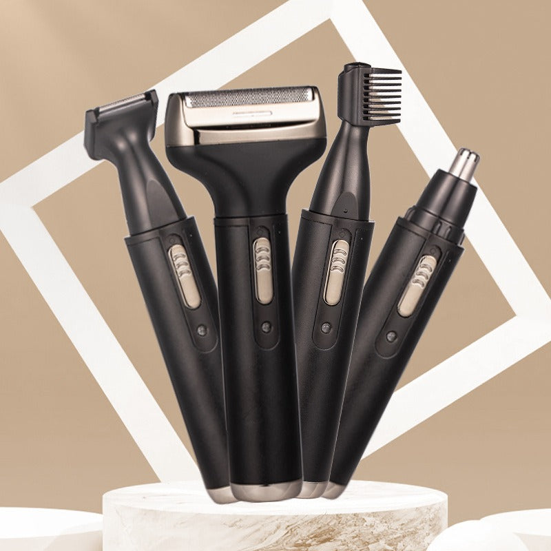eprolo men's 4-in-1 electric grooming set with nose hair trimmer, sideburns clipper, knife, and eyebrow groomer in a compact design