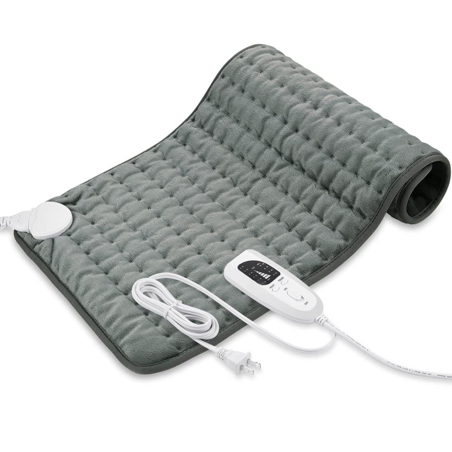 Eprolo heating pad blanket draped over a person, providing warmth and comfort with a smooth, soft fabric surface.