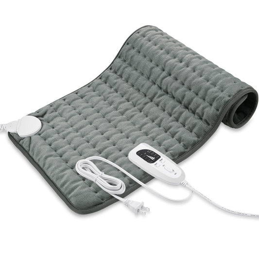 Eprolo heating pad blanket draped over a person, providing warmth and comfort with a smooth, soft fabric surface.
