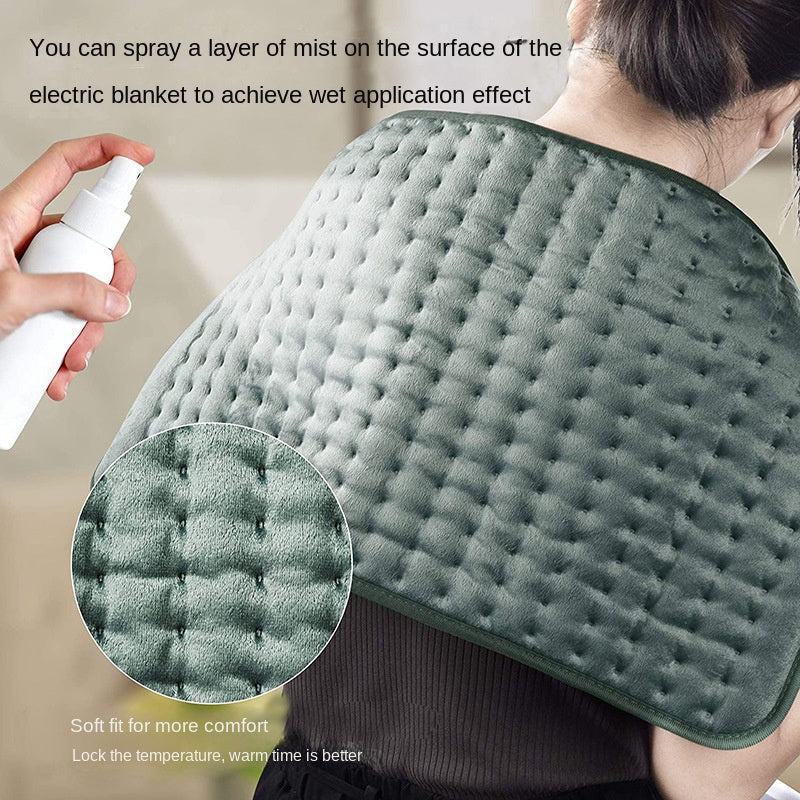 Eprolo heating pad blanket draped over a single person for warmth and comfort, showcasing a cozy, warm blanket.