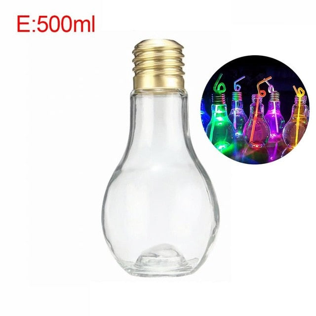Colorful eprolo light bulb-shaped fruit juice bottles with a portable cute juicer design for milk, water, and drinks.