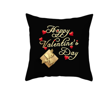 Black White Heart Cushion Cover Arrow I Love You Letters Happy Valentine Pillow Covers Gifts for Couples Valentine's Decoration - American Smart