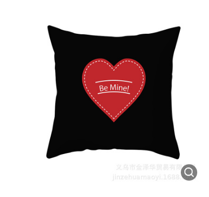 Black White Heart Cushion Cover Arrow I Love You Letters Happy Valentine Pillow Covers Gifts for Couples Valentine's Decoration - American Smart
