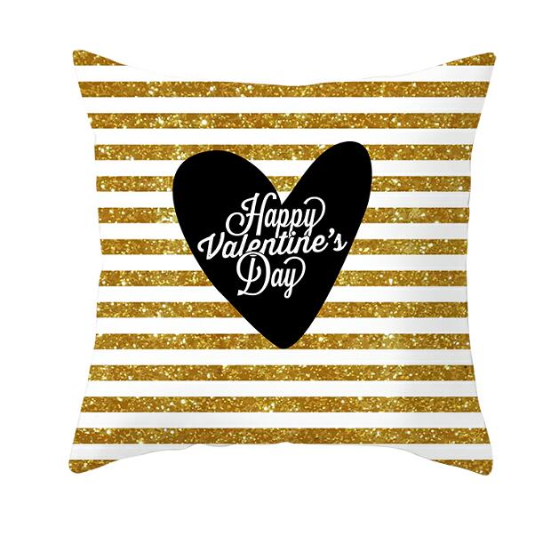 Black White Heart Cushion Cover Arrow I Love You Letters Happy Valentine Pillow Covers Gifts for Couples Valentine's Decoration - American Smart