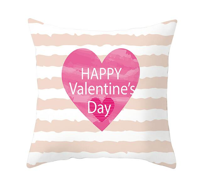 Black White Heart Cushion Cover Arrow I Love You Letters Happy Valentine Pillow Covers Gifts for Couples Valentine's Decoration - American Smart