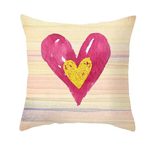 Black White Heart Cushion Cover Arrow I Love You Letters Happy Valentine Pillow Covers Gifts for Couples Valentine's Decoration - American Smart