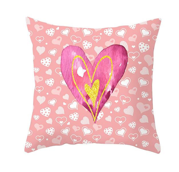 Black White Heart Cushion Cover Arrow I Love You Letters Happy Valentine Pillow Covers Gifts for Couples Valentine's Decoration - American Smart