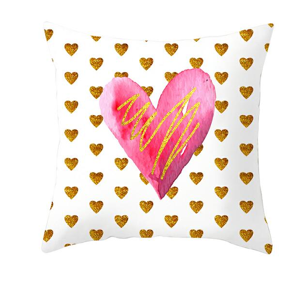 Black White Heart Cushion Cover Arrow I Love You Letters Happy Valentine Pillow Covers Gifts for Couples Valentine's Decoration - American Smart
