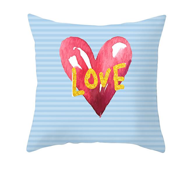 Black White Heart Cushion Cover Arrow I Love You Letters Happy Valentine Pillow Covers Gifts for Couples Valentine's Decoration - American Smart