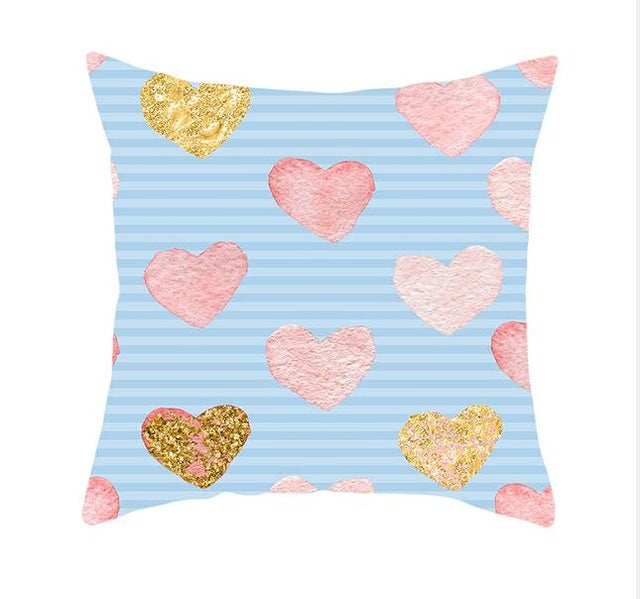 Black White Heart Cushion Cover Arrow I Love You Letters Happy Valentine Pillow Covers Gifts for Couples Valentine's Decoration - American Smart