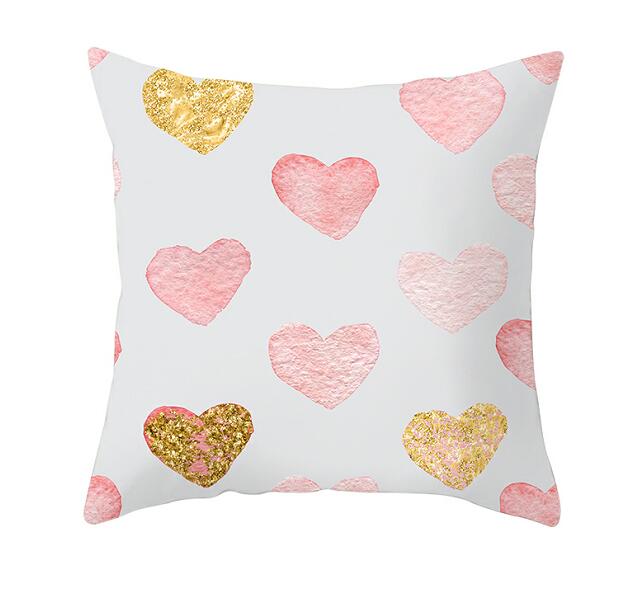 Black White Heart Cushion Cover Arrow I Love You Letters Happy Valentine Pillow Covers Gifts for Couples Valentine's Decoration - American Smart